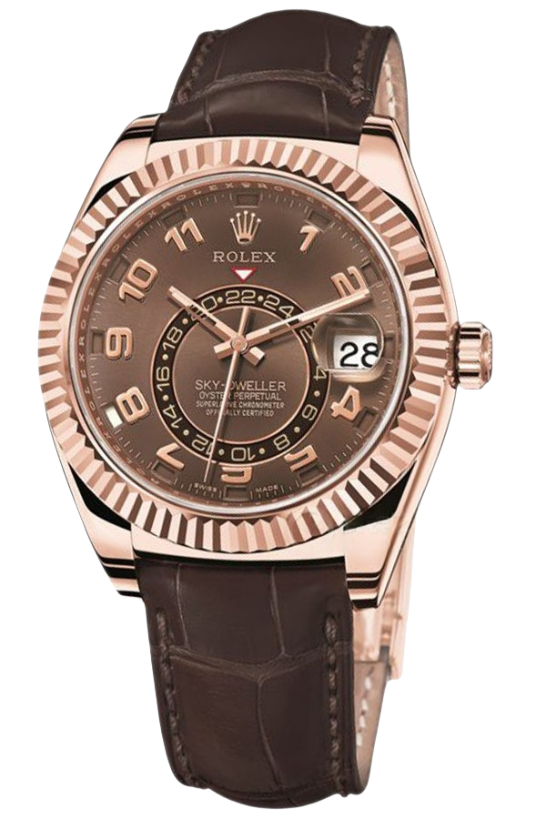 Rolex Sky-Dweller Chocolate Dial Super Clone Swiss Replica Watch Oyster Bracelet Ref 326935 Swiss 9001 Movement - SuperClonesRolex