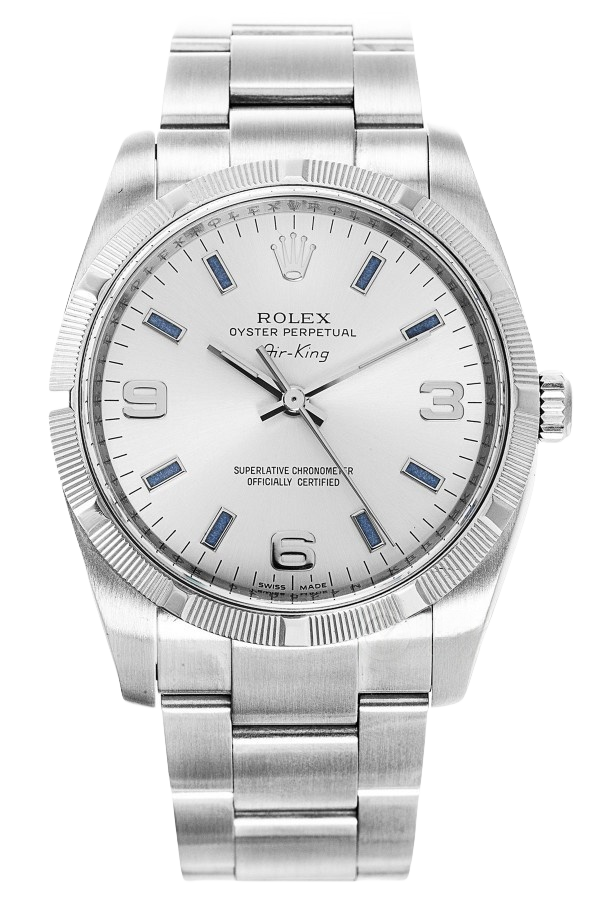 Rolex Air-King Black Dial Super Clone Swiss Replica Watch Ref 114210-0002 Oystersteel Bracelet - SuperClonesRolex
