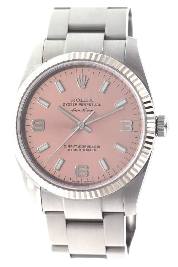 Rolex Air-King Pink Dial Super Clone Swiss Replica Watch Ref 114234 Oystersteel Bracelet - SuperClonesRolex