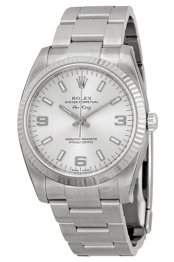 Rolex Air-King Silver Dial Super Clone Swiss Replica Watch Ref 114234 Oystersteel Bracelet - SuperClonesRolex