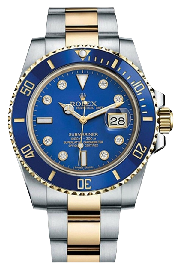 Rolex Submariner Blue Dial Super Clone Swiss Replica Watch “Two-Tone Bluesy” Ref 116613LB-0003 Gold & Steel Oyster Bracelet - SuperClonesRolex
