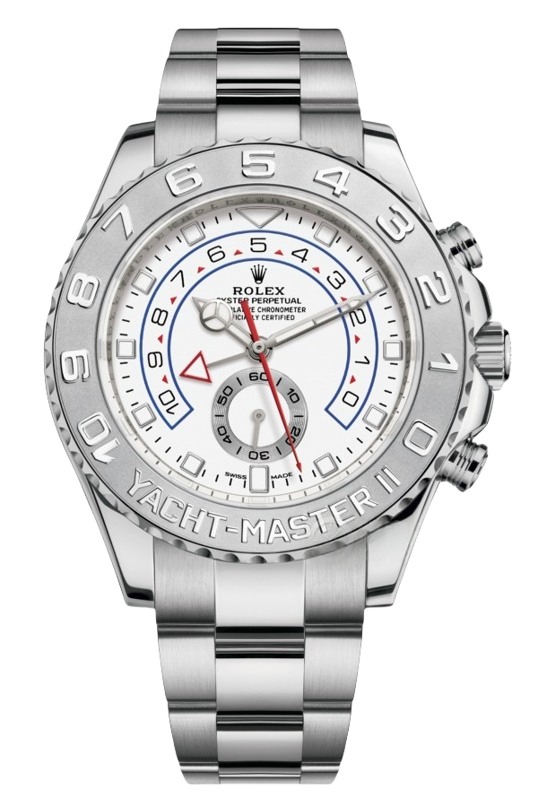 Rolex Yacht-Master II White Dial Platinum Bezel Super Clone Swiss Replica Watch Ref M116689-0002 18K White Gold - SuperClonesRolex