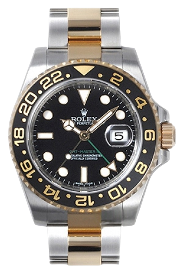 Rolex GMT-Master II Black Dial Super Clone Swiss Replica Watch Ref 116713-LN-78203 Two-Tone Steel & Yellow Gold - SuperClonesRolex
