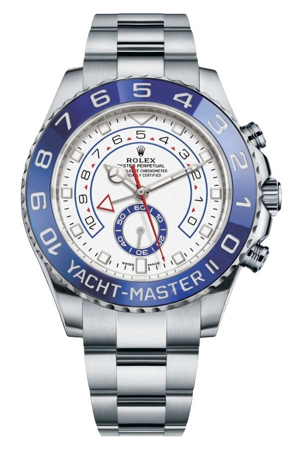 Rolex Yacht-Master II White Dial Blue Bezel Super Clone Swiss Replica Watch Ref M116680-0002 44mm Stainless Steel - SuperClonesRolex