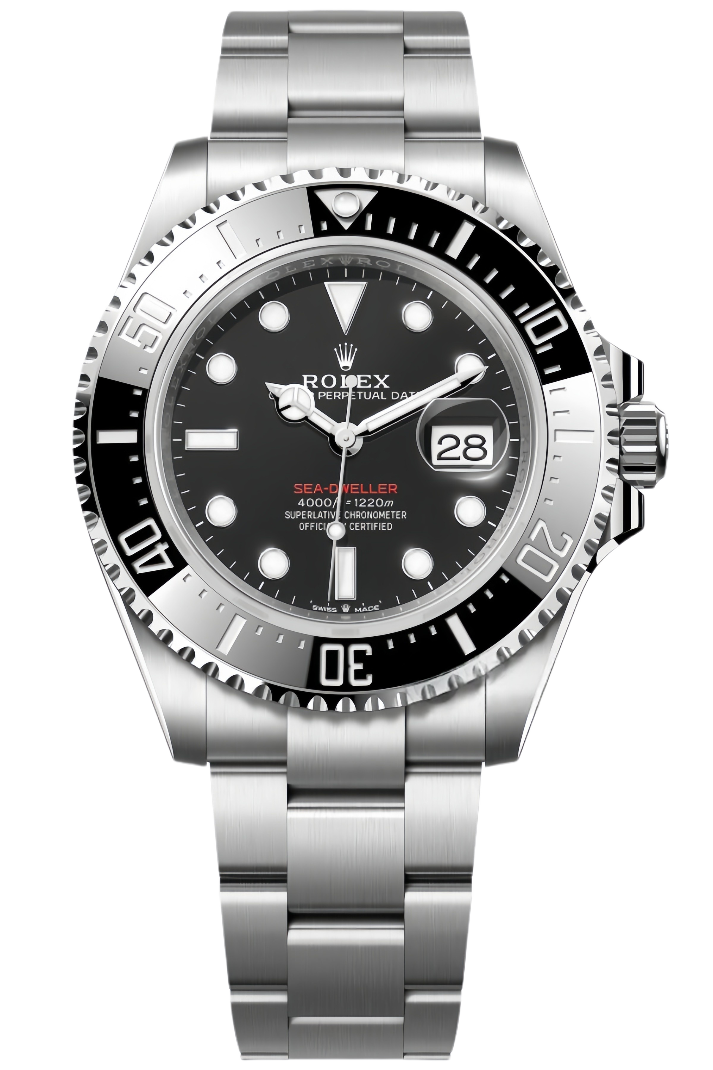 Rolex Sea-Dweller 43mm Red Text Black Dial Stainless Steel Super Clone Swiss Replica Watch Ref M126600-0002 - SuperClonesRolex