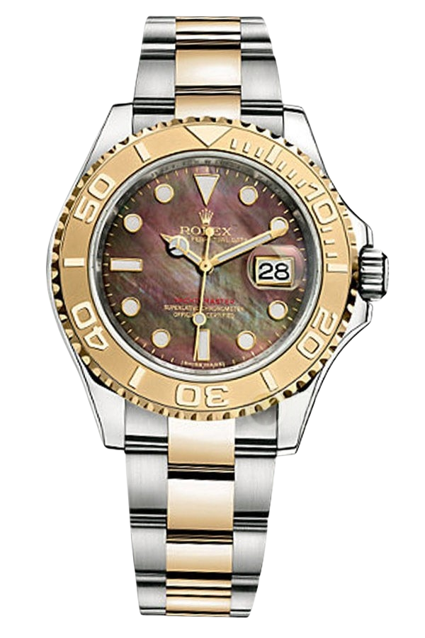 Rolex Yacht-Master 40 Black Mother-of-Pearl Dial Two-Tone Everose Gold & Stainless Steel Super Clone Swiss Replica Watch Ref 16623 - SuperClonesRolex