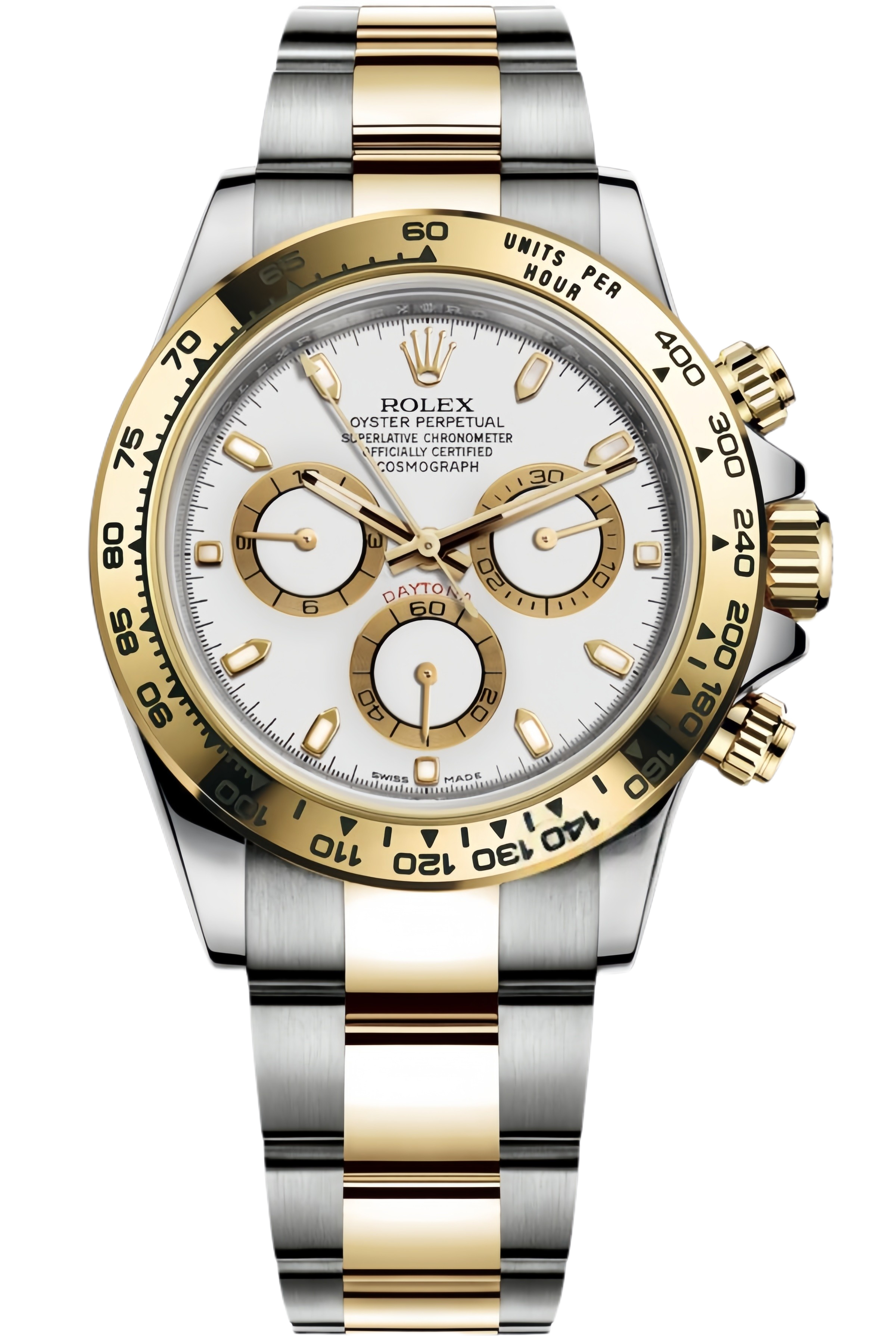 Rolex Daytona M116503-0001 Super Clone – White Dial Two-Tone Gold Swiss Replica Watch - SuperClonesRolex