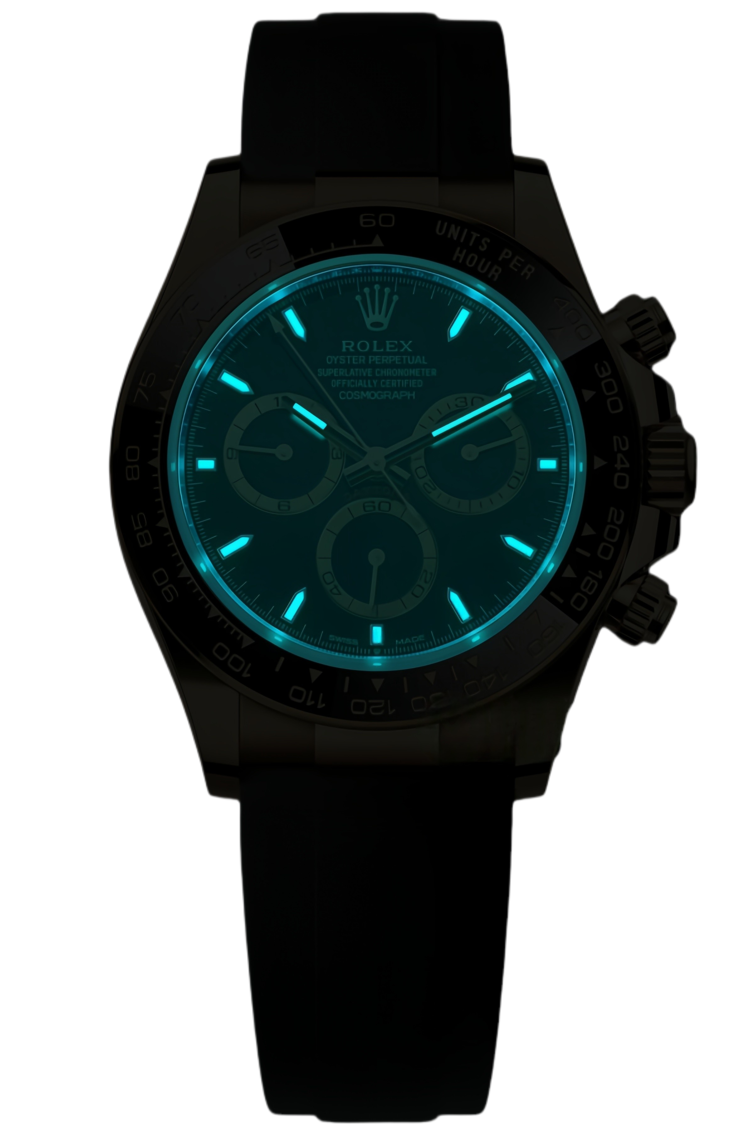 Rolex Daytona M126518LN-0008 Super Clone – Black Dial & Yellow Gold with Oysterflex - SuperClonesRolex