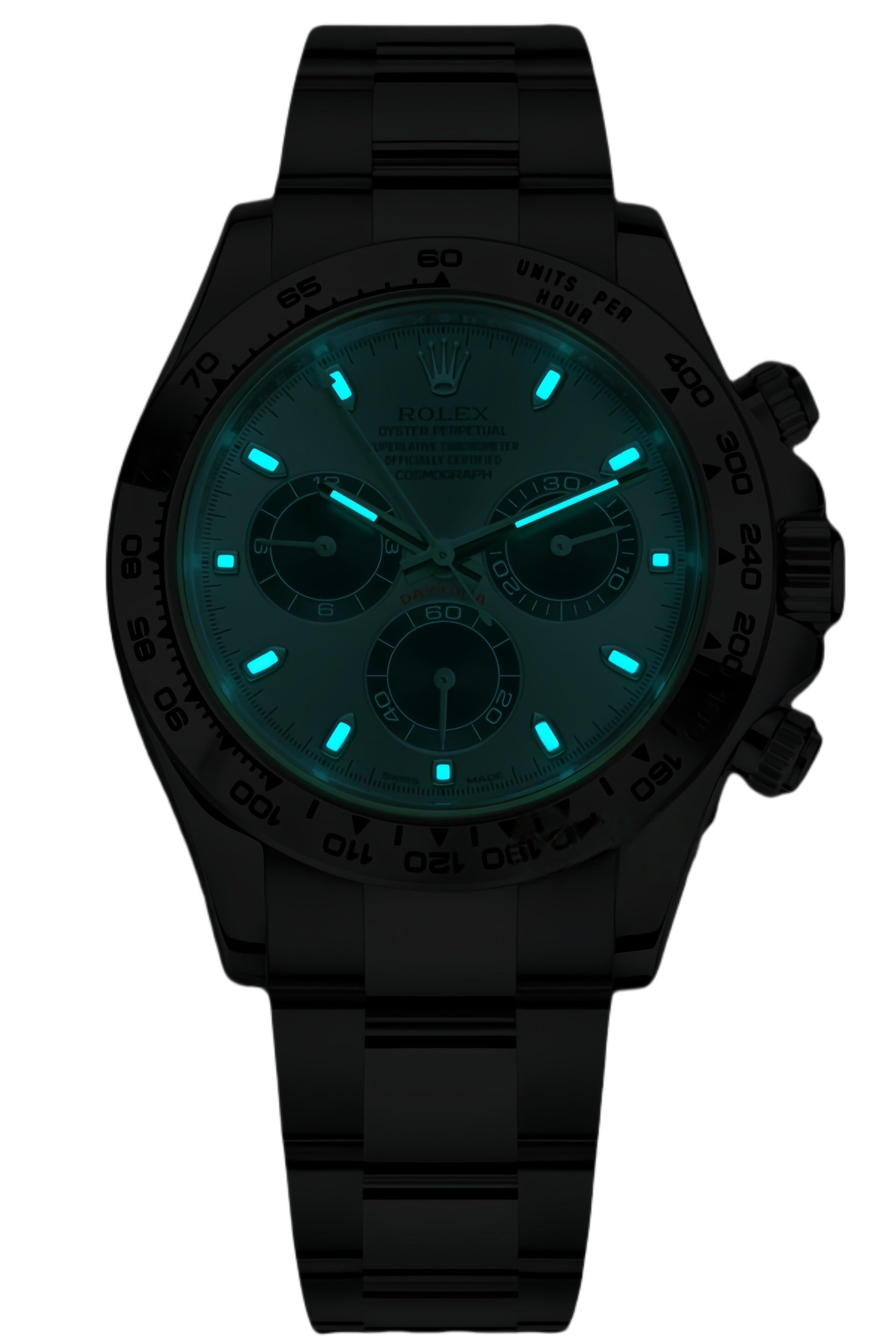 Rolex Daytona Ice Blue Dial & Red Accents Super Clone Swiss Replica Watch Ref M116509-0072 Full White Gold Look - SuperClonesRolex