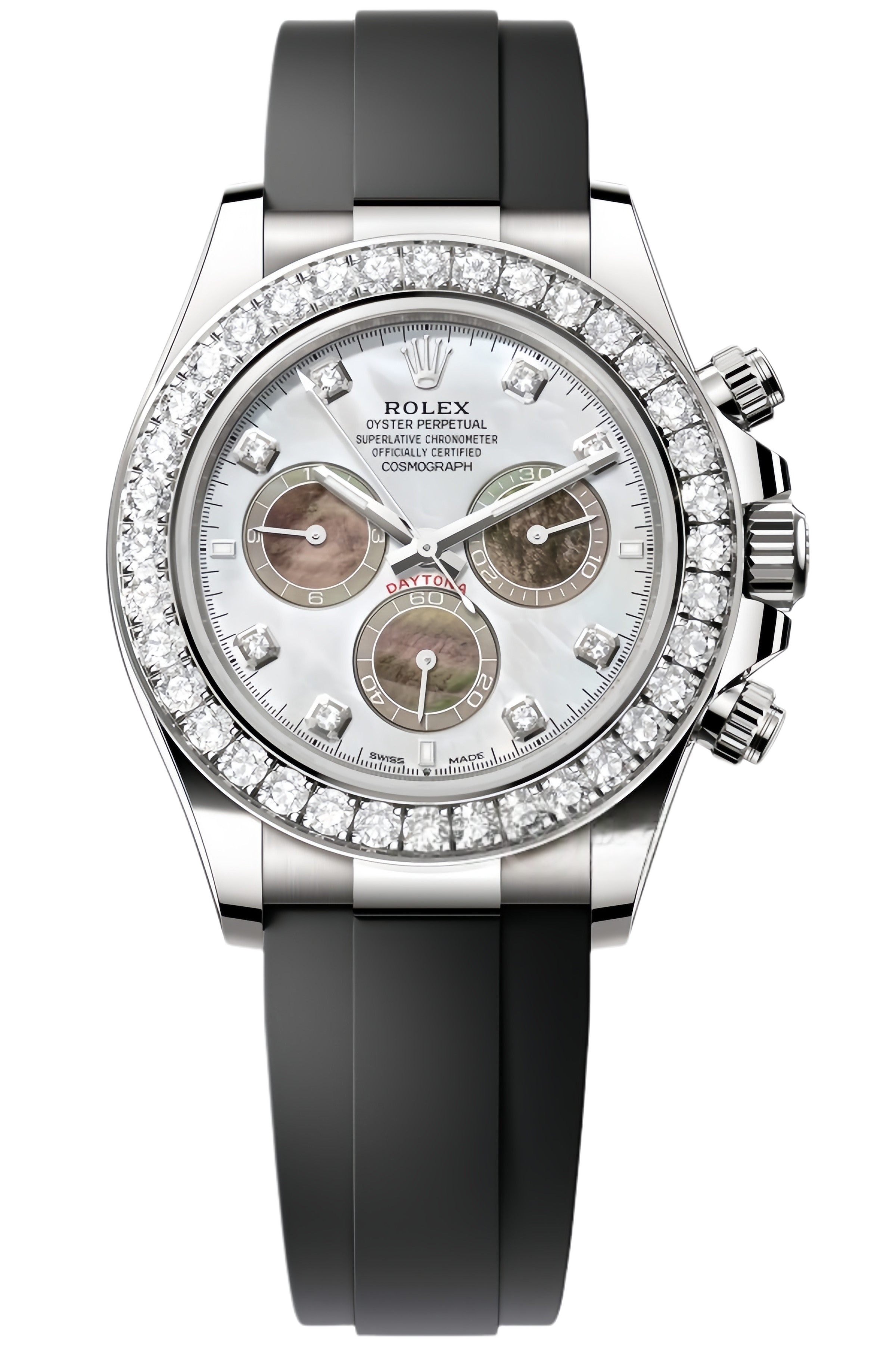 Rolex Daytona Diamond Bezel & Full-Pave Dial Super Clone Swiss Replica Watch Ref M126589RBR-0001 Swiss Movement - SuperClonesRolex