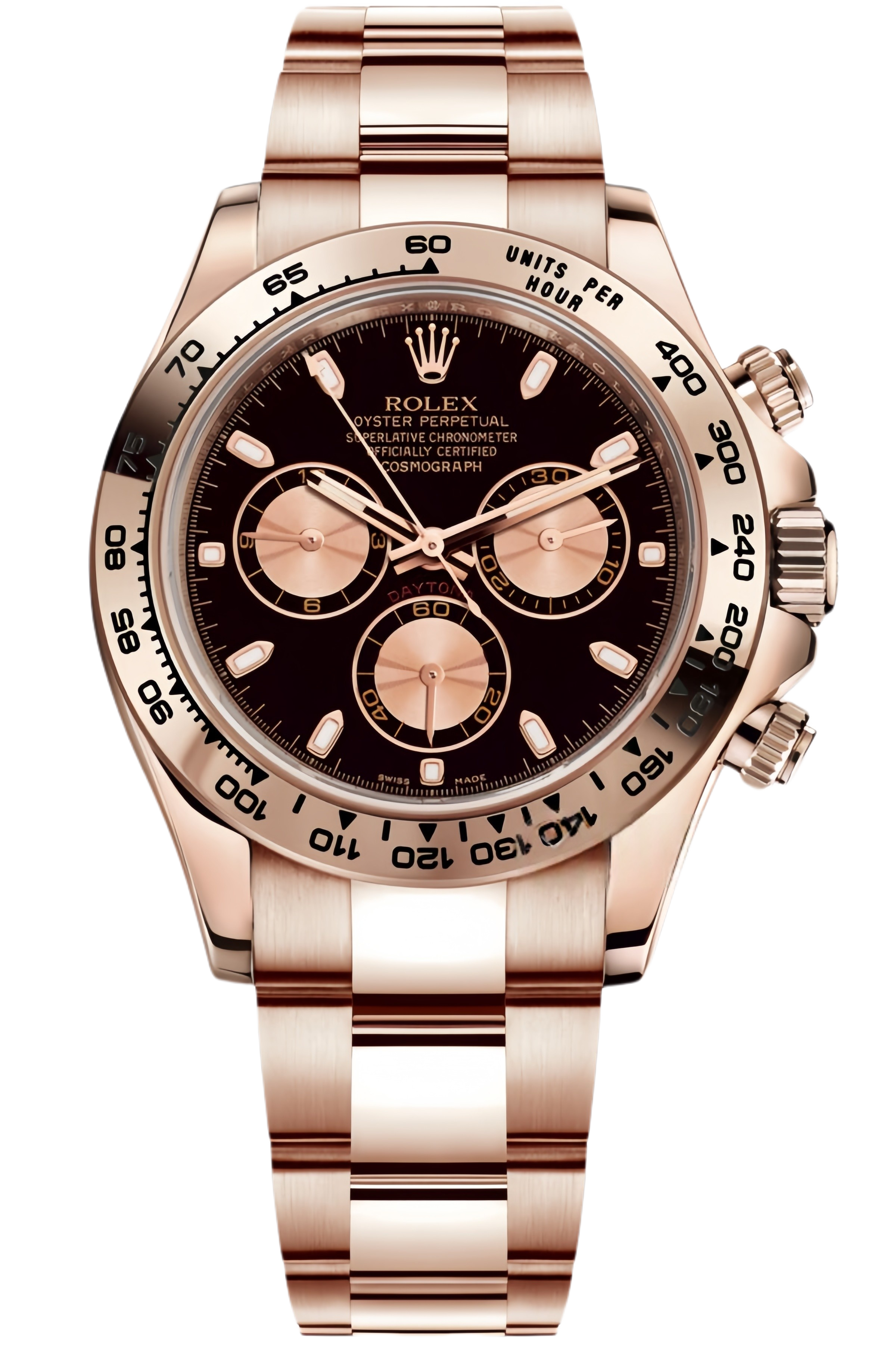 Rolex Daytona M116505-0008 Super Clone – Black Dial & Everose Gold Case - SuperClonesRolex