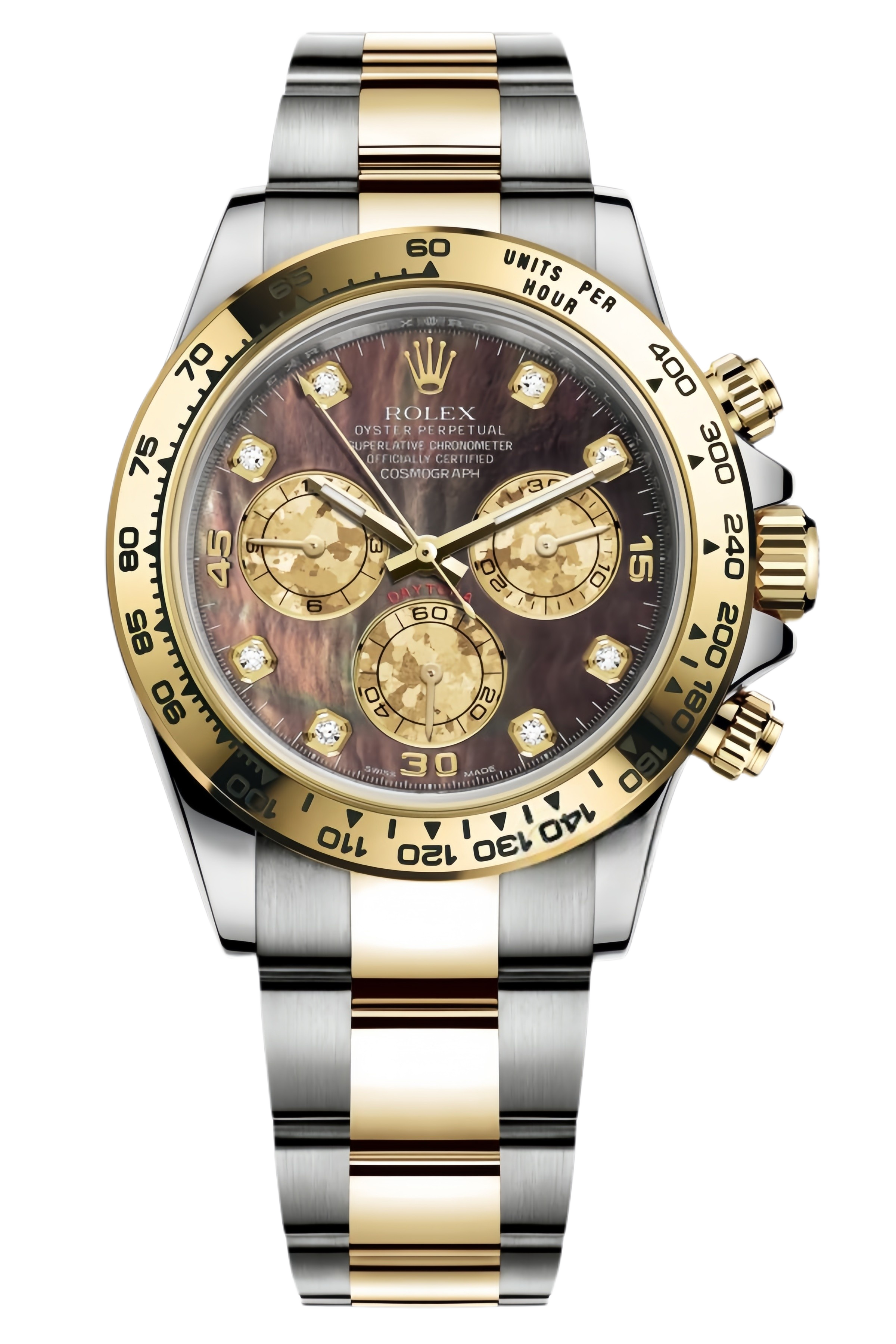 Rolex Daytona Two-Tone Black Dial Super Clone Swiss Replica Watch Ref M116503-0009 – Gold & Steel 1:1 Swiss Movement - SuperClonesRolex