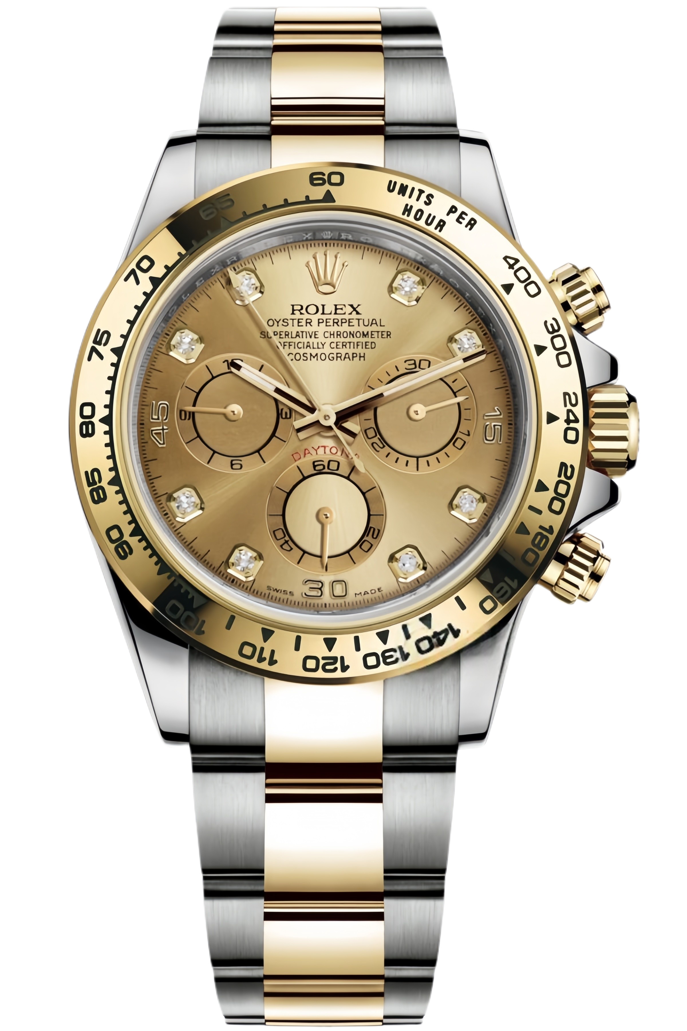 Rolex Daytona Black Dial Two-Tone Super Clone Swiss Replica Watch Ref M116503-0006 – 1:1 Yellow Gold & Steel - SuperClonesRolex