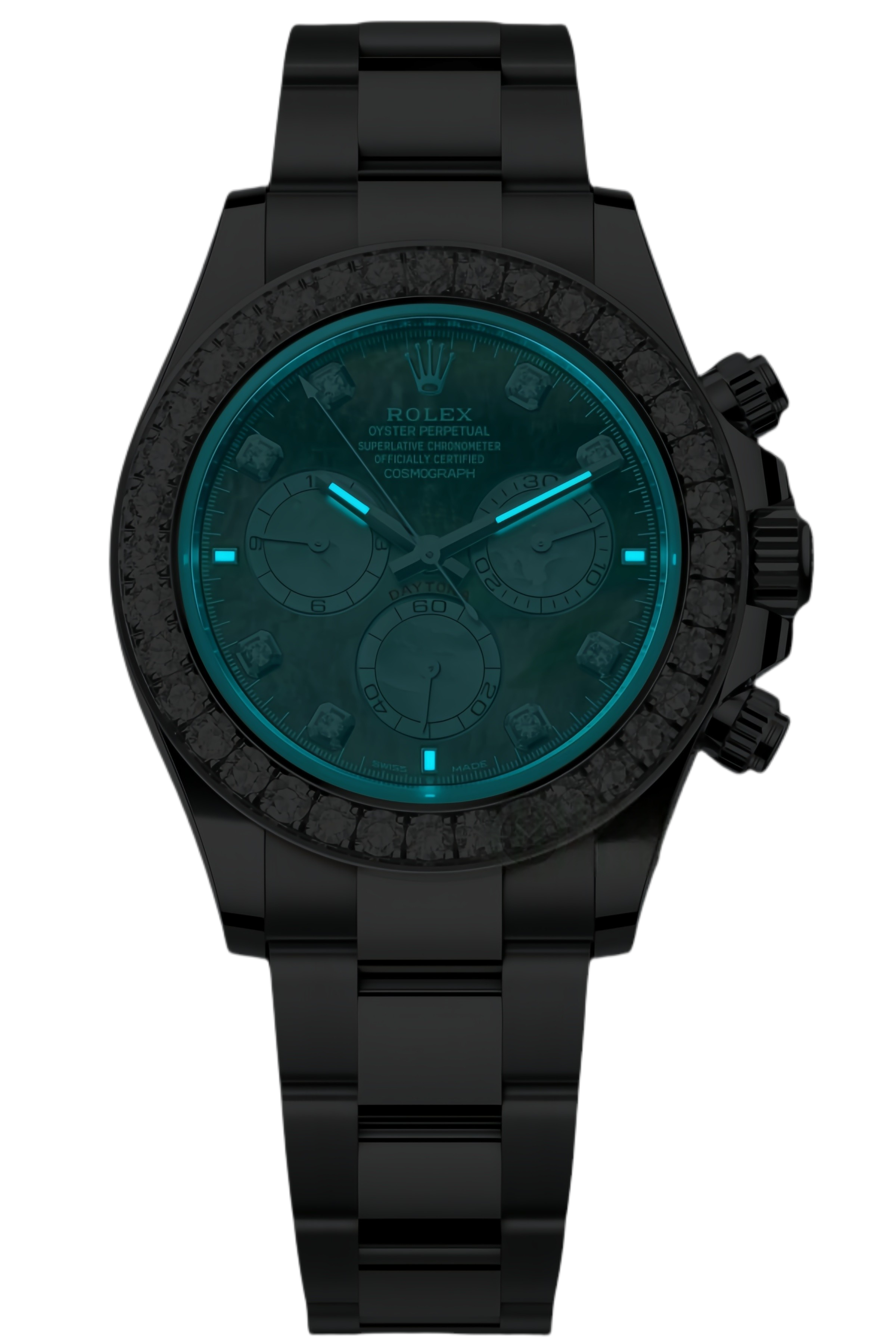 Rolex Daytona Rainbow Diamond Dial Super Clone Swiss Replica Watch Ref M126579RBR-0001 – White Gold with Gem-Set Bezel - SuperClonesRolex