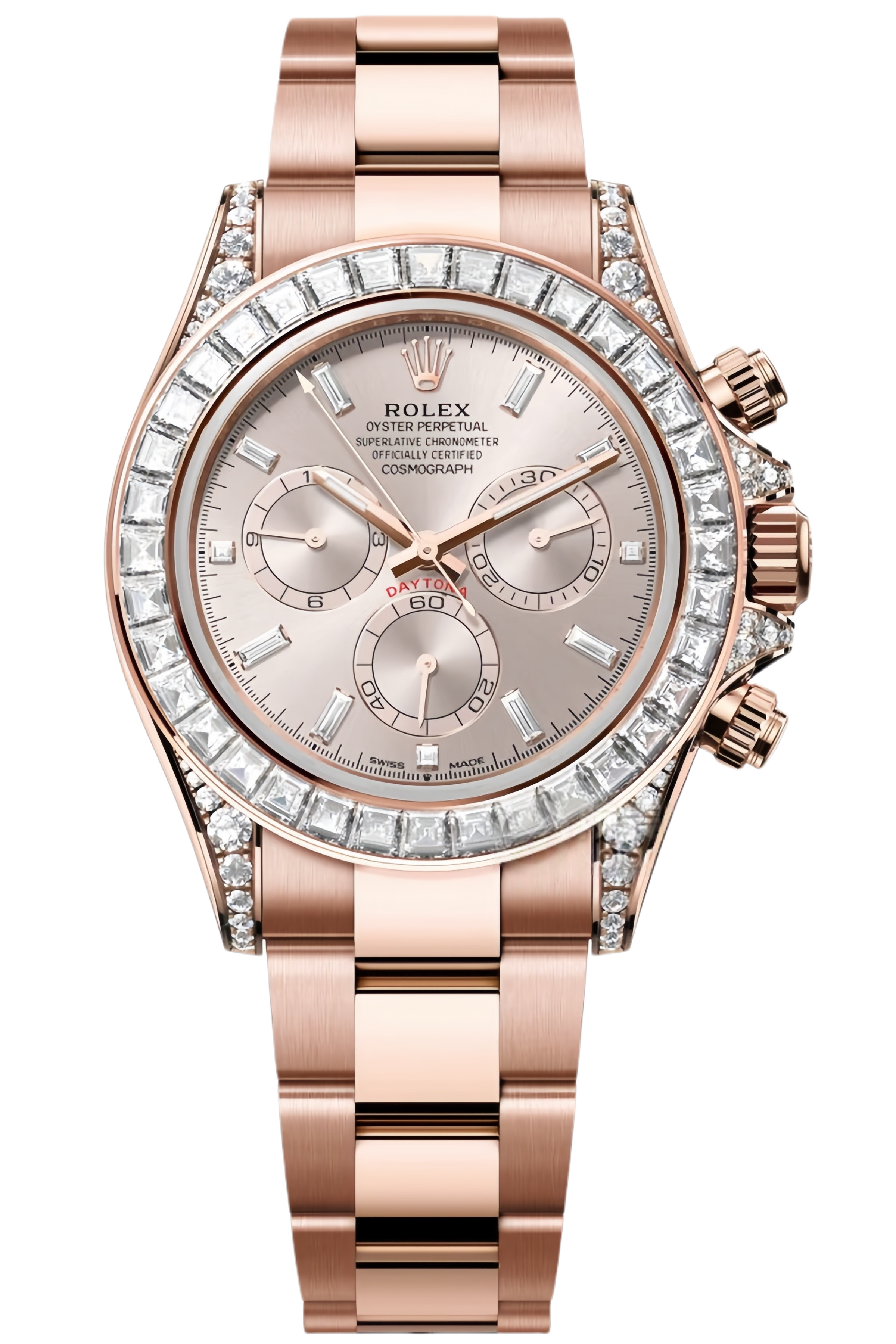Rolex Daytona Diamond Rose Gold Super Clone Swiss Replica Watch Ref M126595TBR-0001 – Swiss Movement - SuperClonesRolex