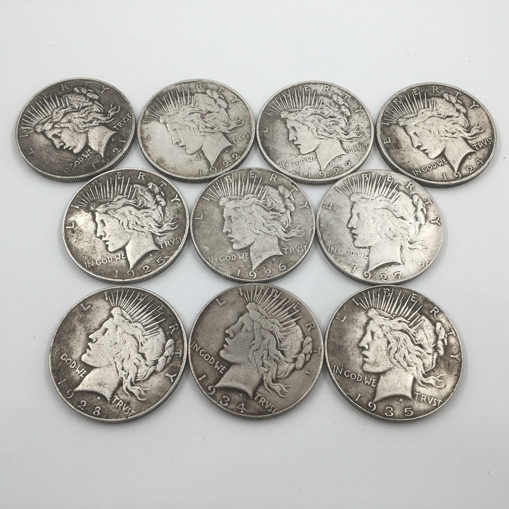 The Complete Collection of 1921~1935 Peace Silver Dollar