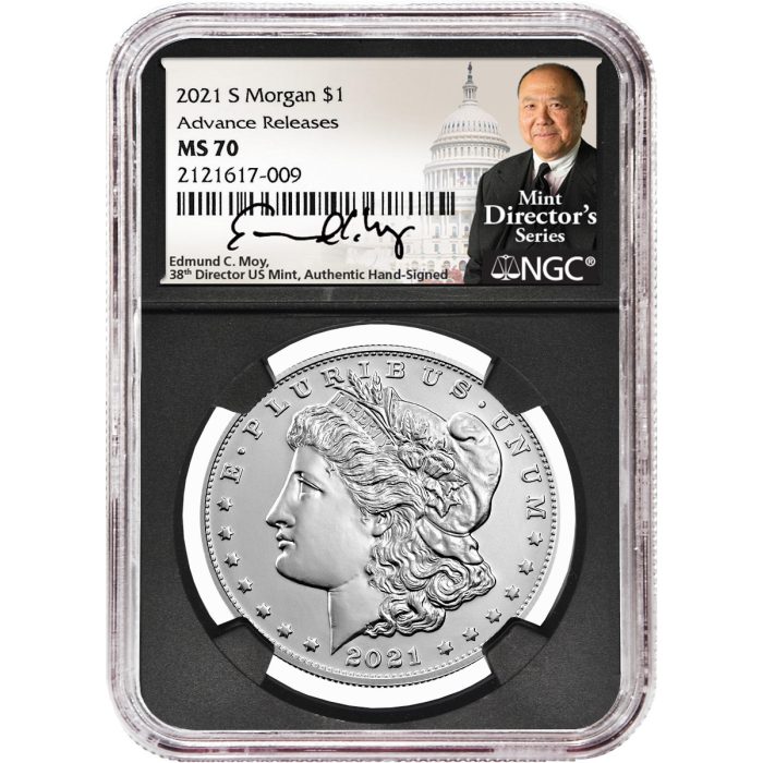 2021 Six-Piece Morgan & Peace Dollar Set NGC MS70 Advance Release �?Edmund C. Moy Signatures �?MDS Labels