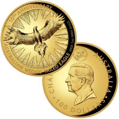 1 oz Australian Wedge-tailed Eagle High Relief Gold Coin