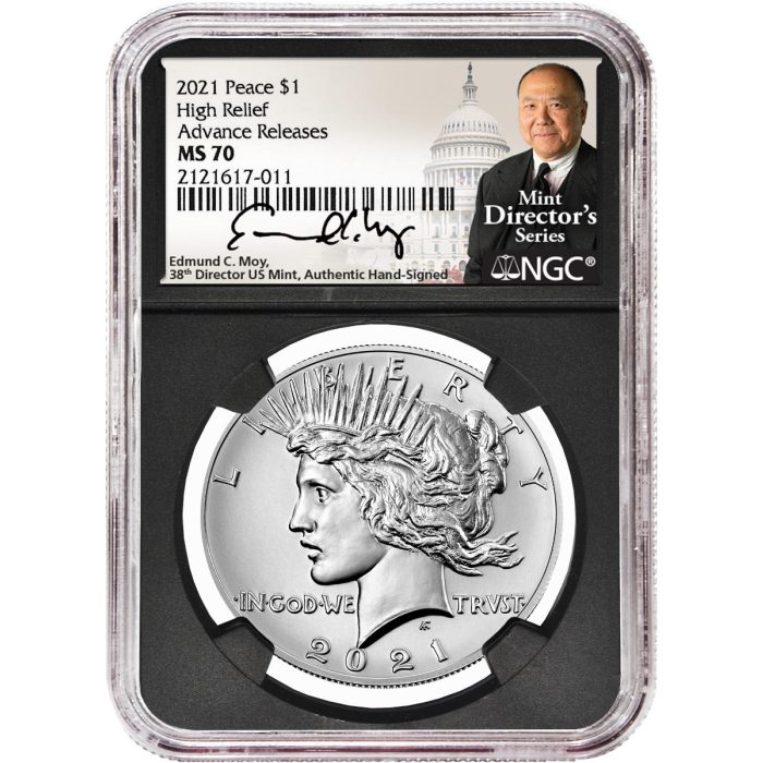 2021 Six-Piece Morgan & Peace Dollar Set NGC MS70 Advance Release �?Edmund C. Moy Signatures �?MDS Labels