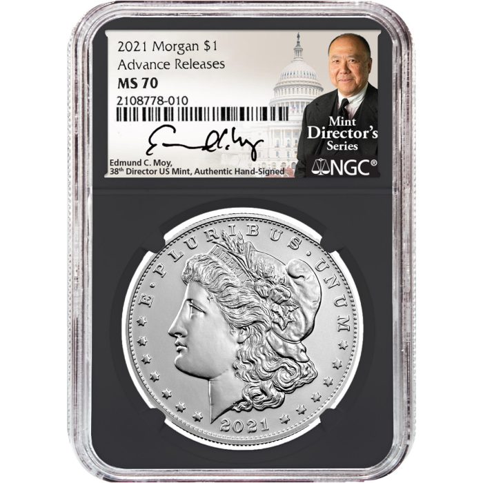 2021 Six-Piece Morgan & Peace Dollar Set NGC MS70 Advance Release �?Edmund C. Moy Signatures �?MDS Labels