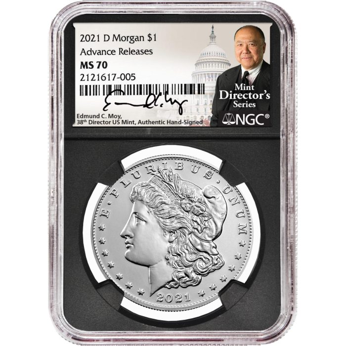 2021 Six-Piece Morgan & Peace Dollar Set NGC MS70 Advance Release �?Edmund C. Moy Signatures �?MDS Labels
