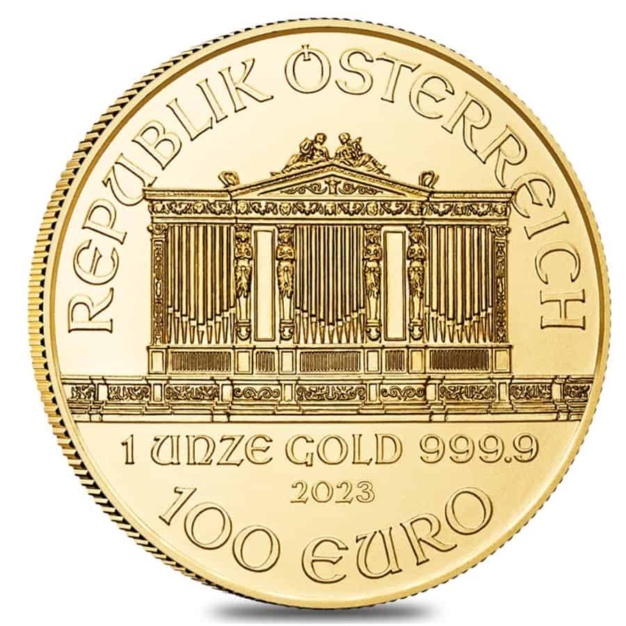 1 oz Austrian Philharmonic gold coin previous years