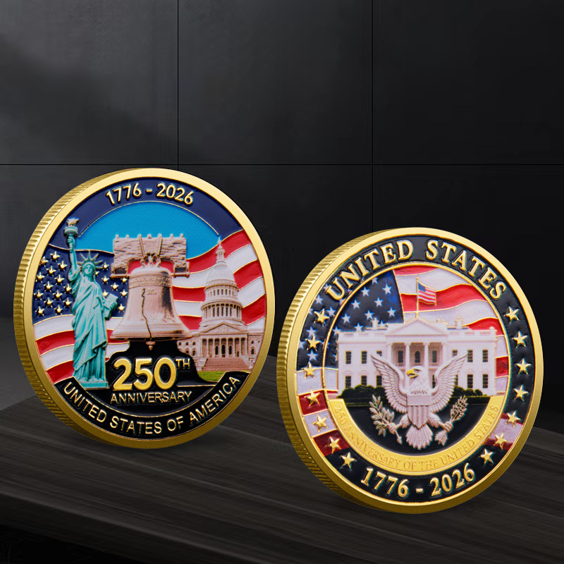 250th Anniversary of American Independence Commemorative 24K Gold Coin (1776-2026)