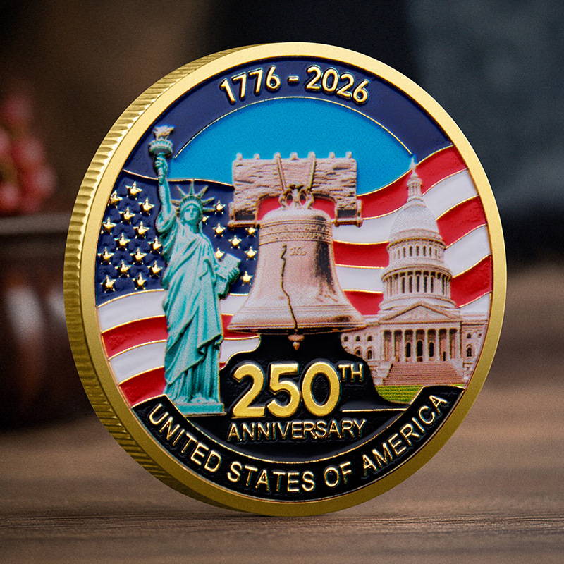 250th Anniversary of American Independence Commemorative 24K Gold Coin (1776-2026)