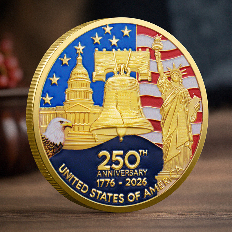 250th Anniversary of American Independence Commemorative 24K Gold Coin (1776-2026)