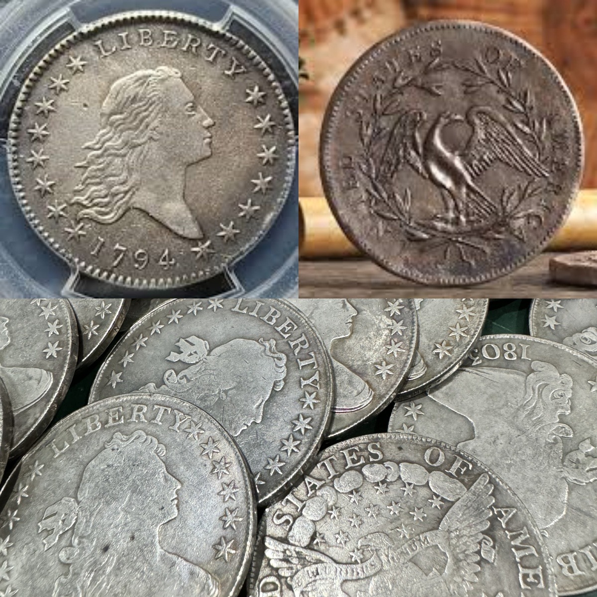 💴Last 12 Sets!!! The Complete Set Of 1794-1804 Liberty Flowing Hair Silver Dollar(11Pcs)