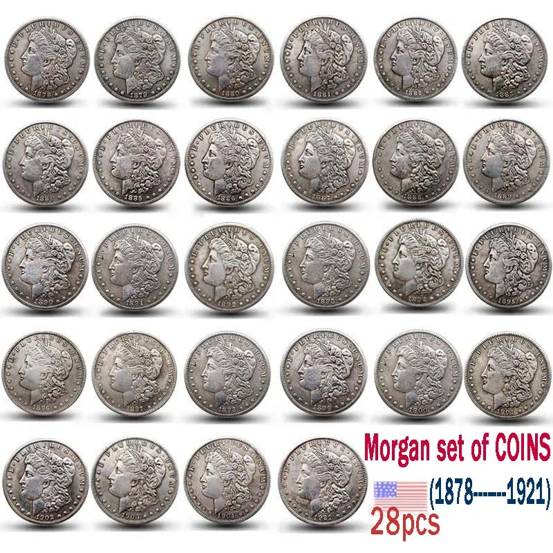 ⏰Sold out soon [Complete Set]1878-1921 Morgan Silver Dollar 28PCS