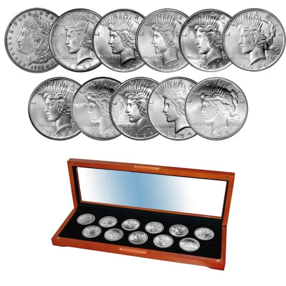 😱Hurry!!!Sold out soon!💴The Complete Collection of Peace Silver Dollar【1921~1935】12Pcs