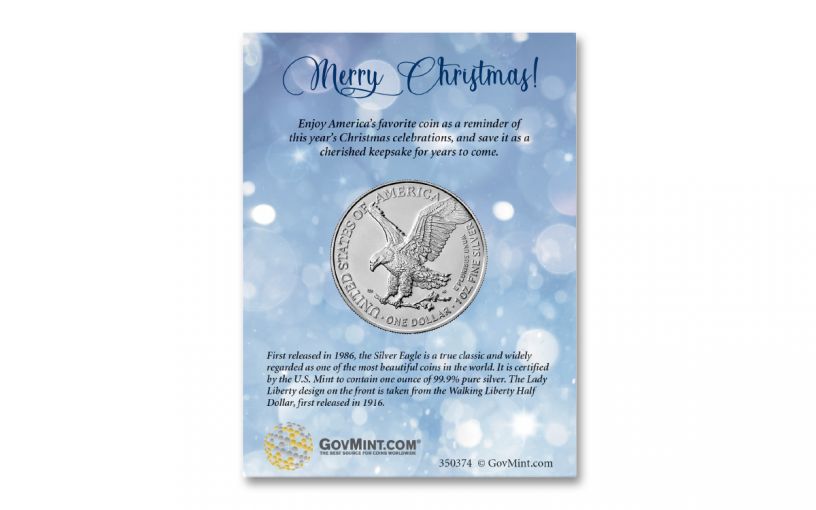 2023 $1 1-oz American Silver Eagle BU Merry Christmas Card