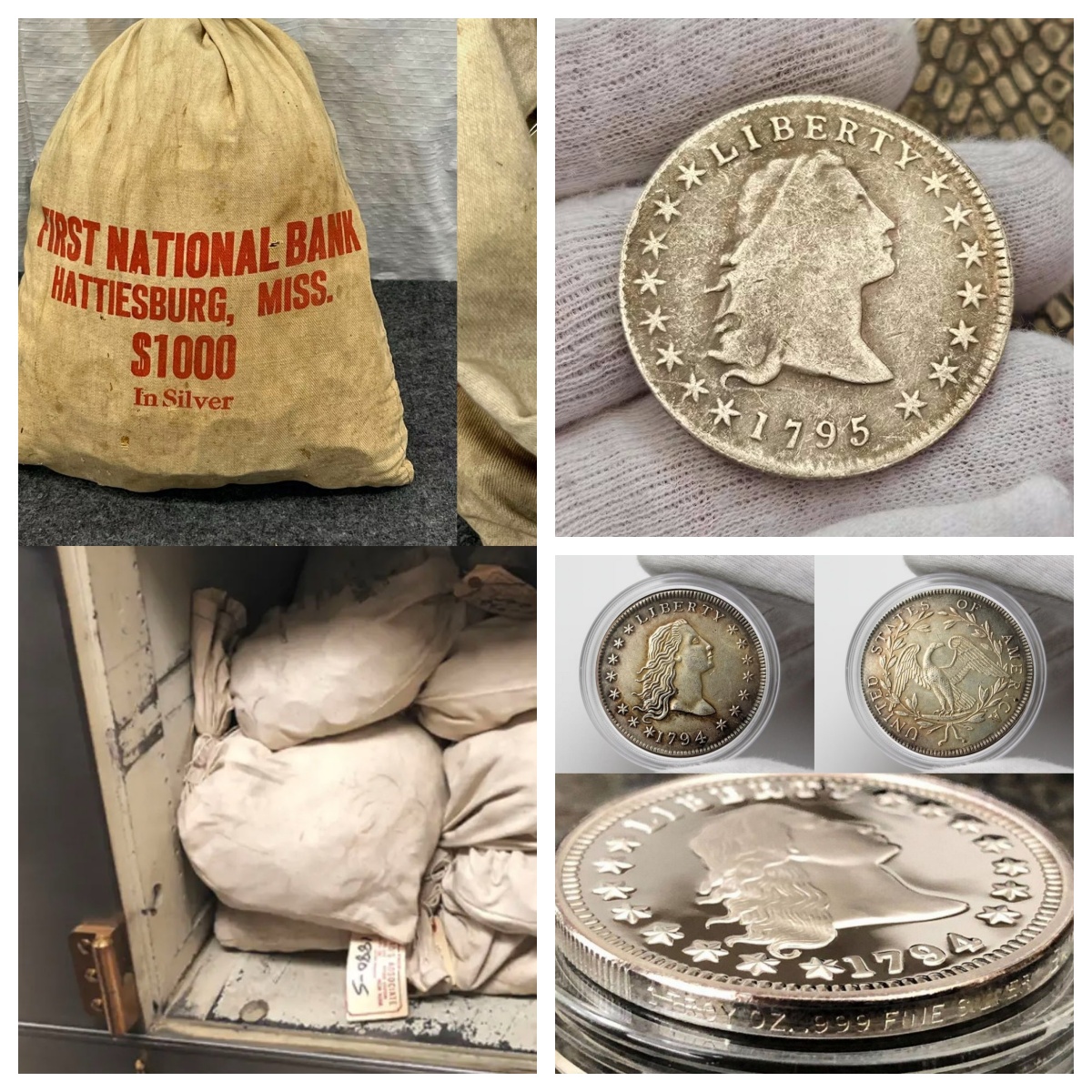 💴Last 12 Sets!!! The Complete Set Of 1794-1804 Liberty Flowing Hair Silver Dollar(11Pcs)