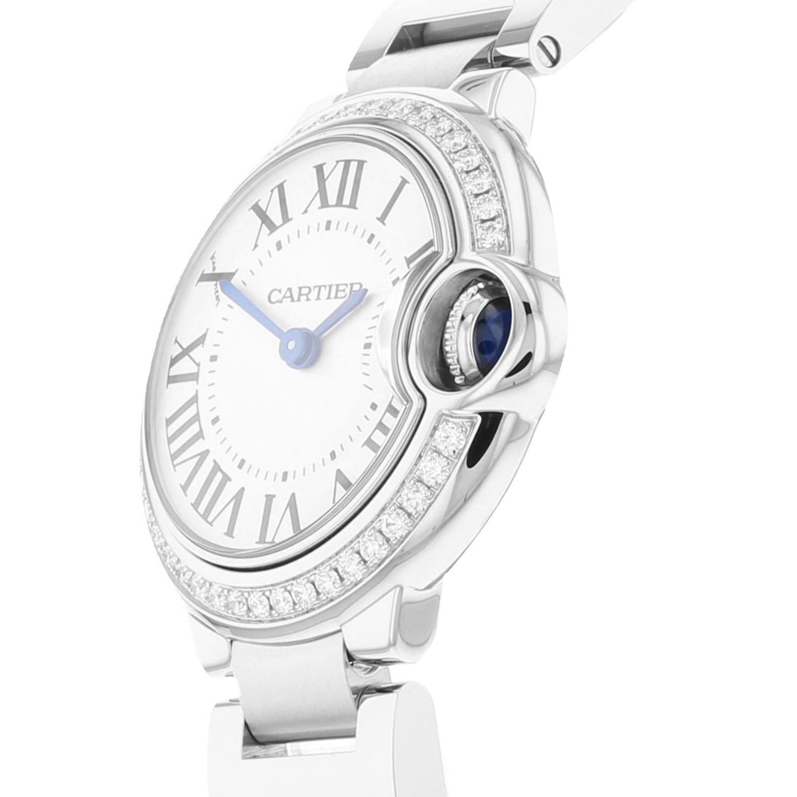 Cartier Ballon Bleu De Cartier Watch 28mm, Quartz Movement, Steel, Diamonds-P17310925