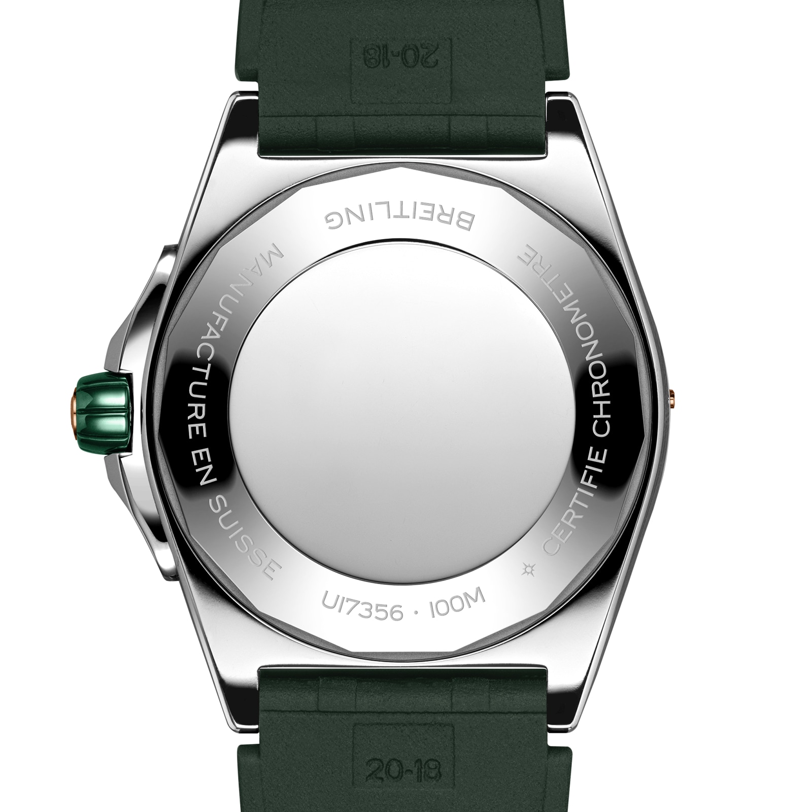 Breitling Super Chronomat Automatic 38 Green Stainless Steel & 18ct Rose Gold Rubber Strap-P17532166