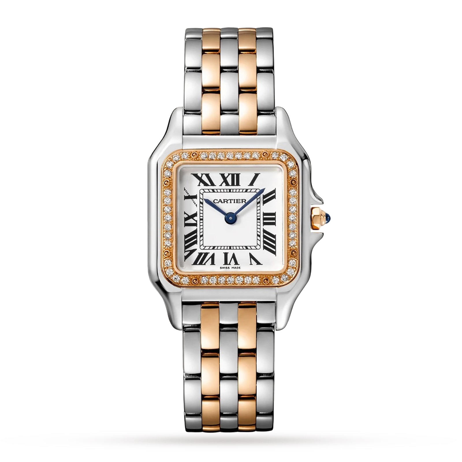 Cartier Panthère De Cartier Watch Medium Model, Quartz Movement, Rose Gold, Steel, Diamonds-P17310959