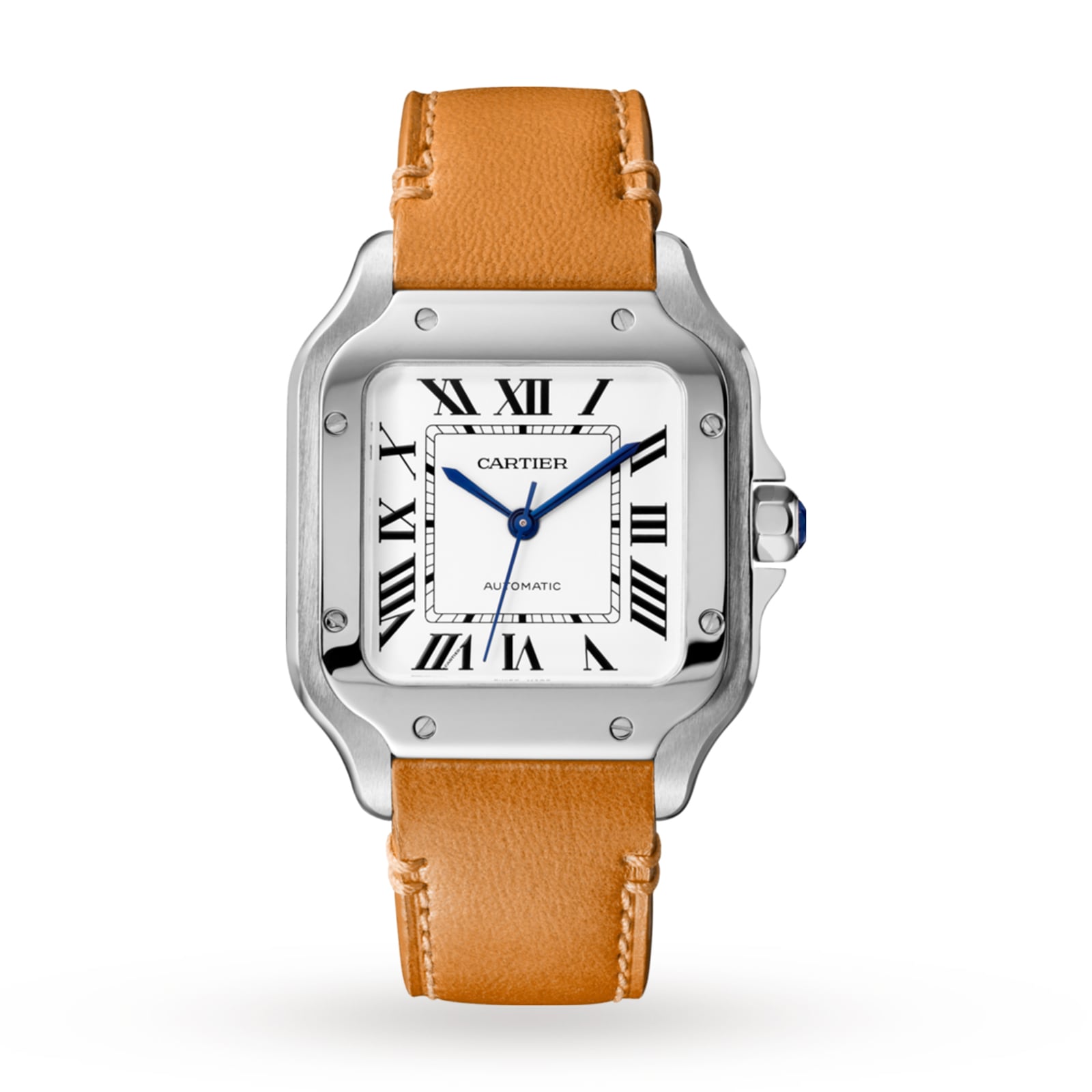 Cartier Santos De Cartier Watch Medium Model, Automatic Movement, Steel, Interchangeable Metal And Leather Bracelets-P17310952