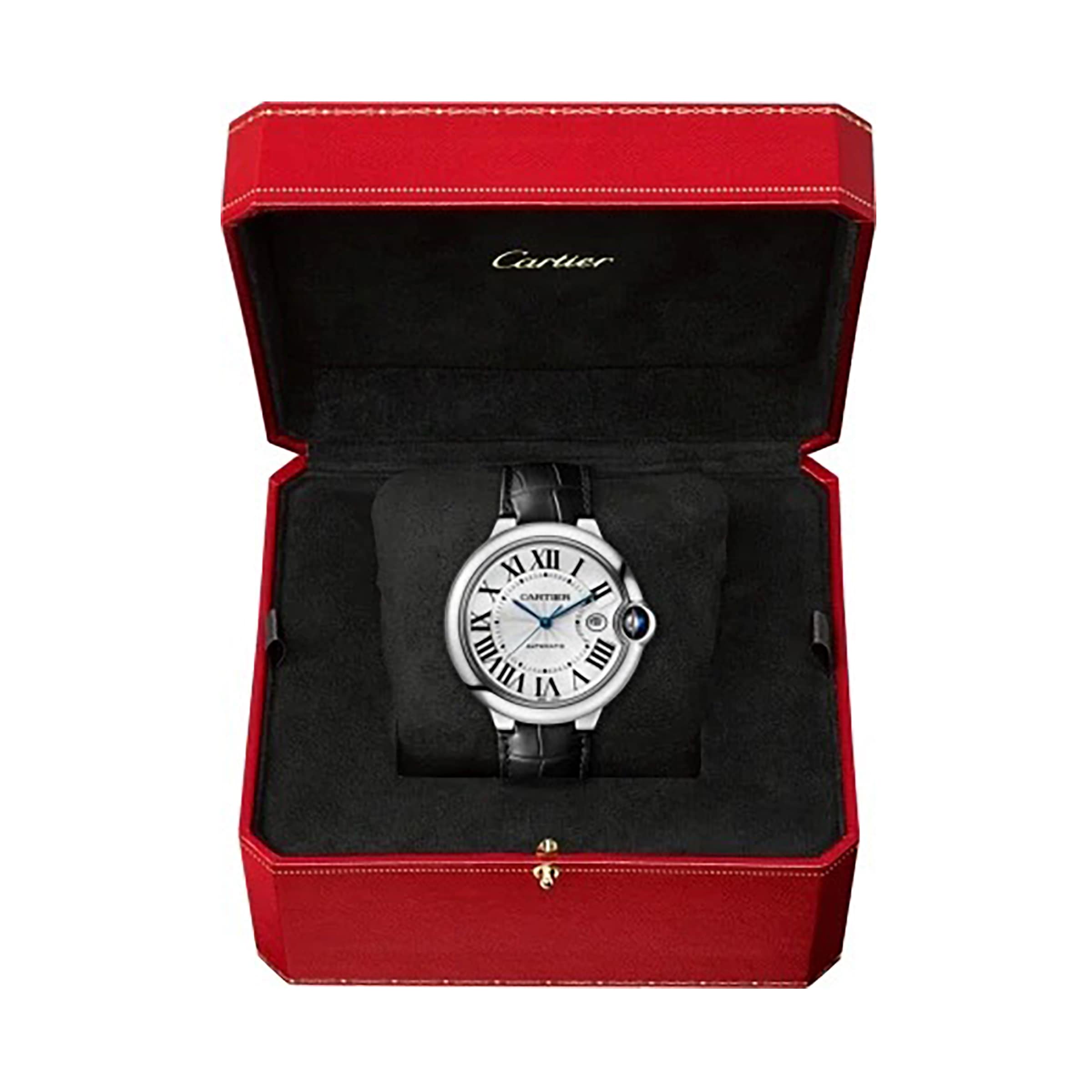 Cartier Ballon Bleu de Cartier watch, 42 mm, steel, leather-P17311139