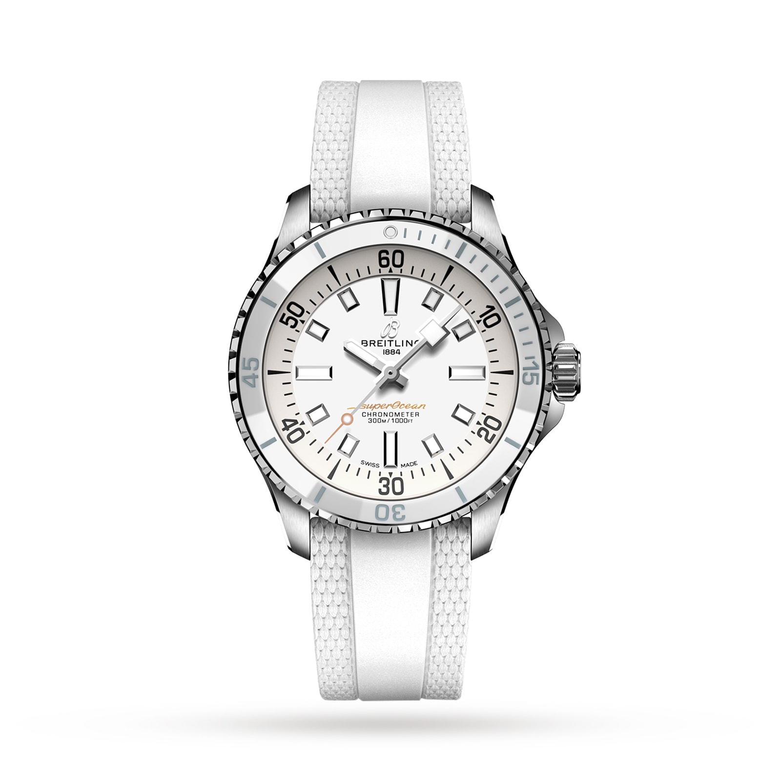 Breitling Superocean 36mm Unisex Watch White Rubber-P17532137