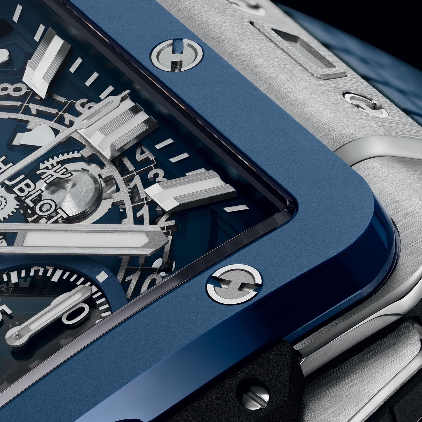 Hublot Square Bang Unico Titanium Blue Ceramic Men's
