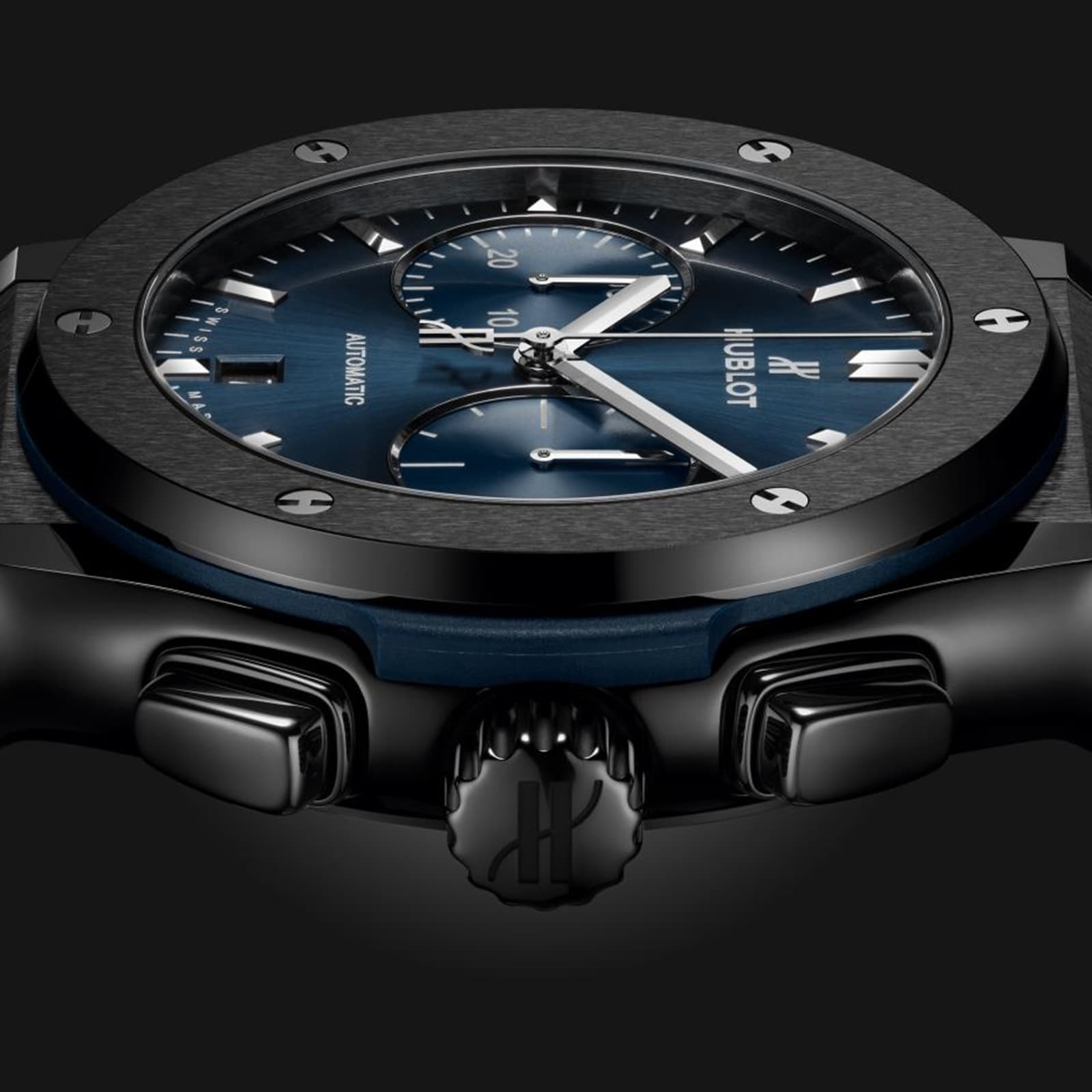 Hublot Classic Fusion Ceramic Blue Chronograph Men's