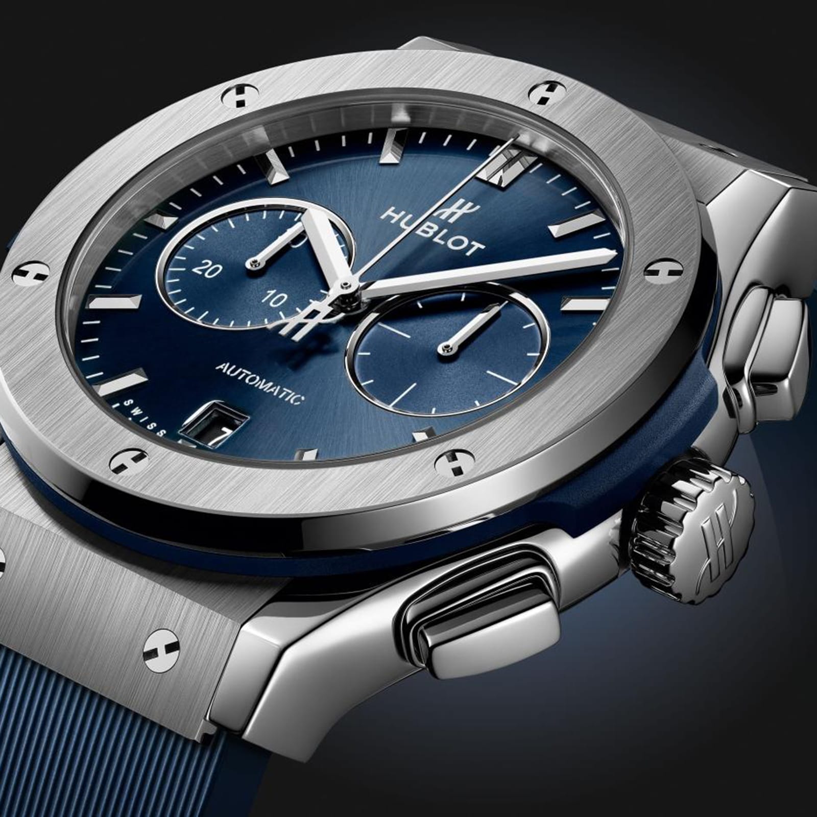 Hublot Classic Fusion Chronograph Titanium Blue Men's