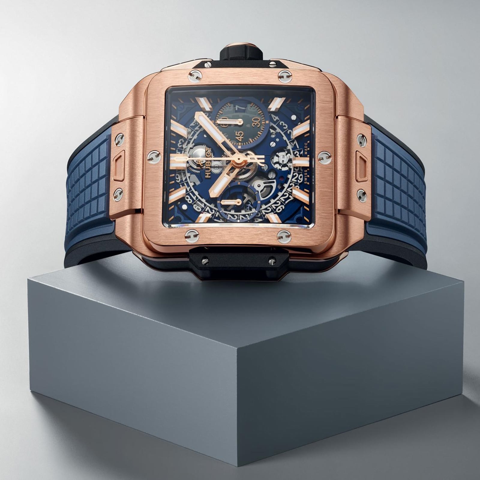 Hublot Square Bang Unico King Gold Blue Men's