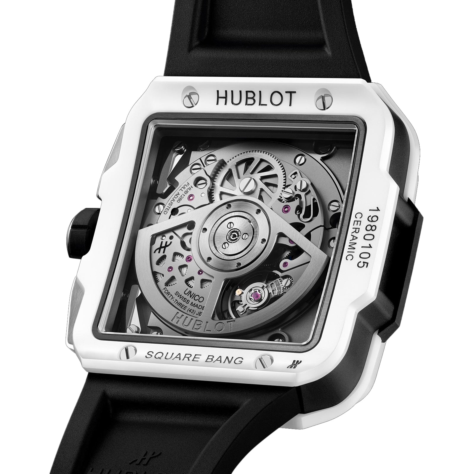 Hublot Square Bang Unico White Ceramic Men's