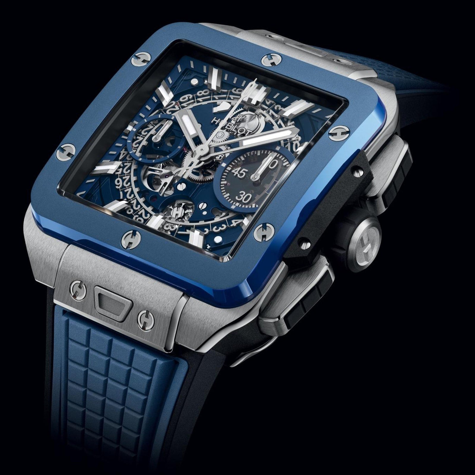 Hublot Square Bang Unico Titanium Blue Ceramic Men's