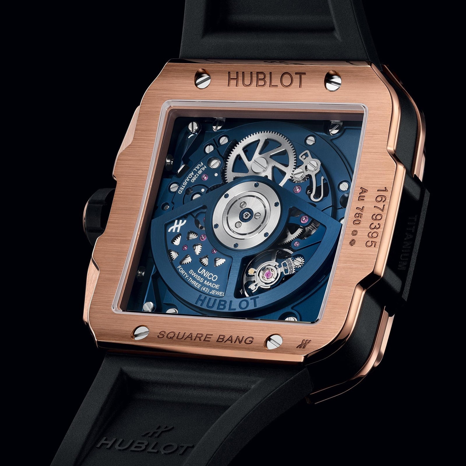 Hublot Square Bang Unico King Gold Blue Ceramic Men's