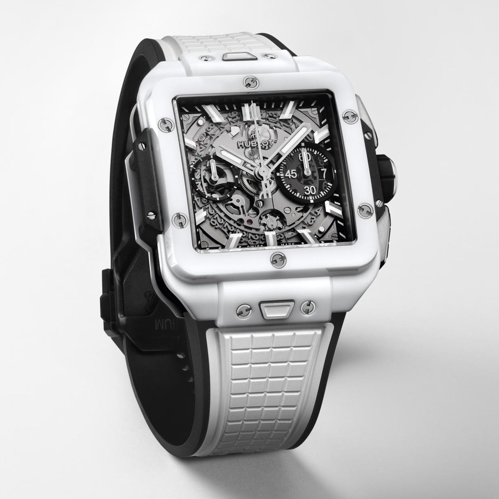 Hublot Square Bang Unico White Ceramic Men's