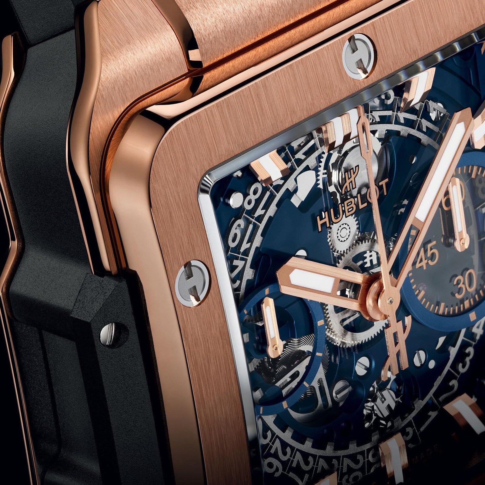 Hublot Square Bang Unico King Gold Blue Men's