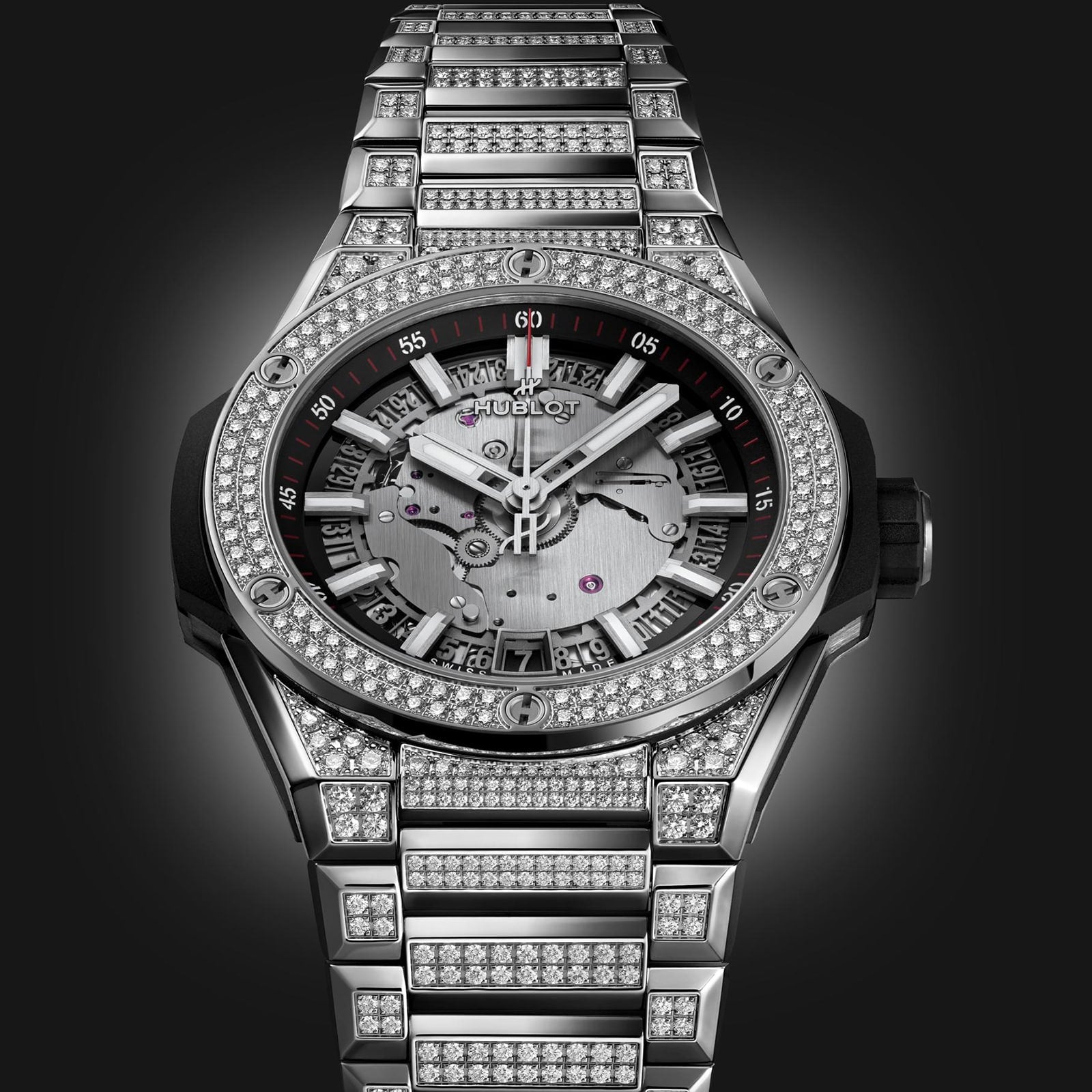 Hublot Big Bang Integrated Time Only Titanium Pavé Men's